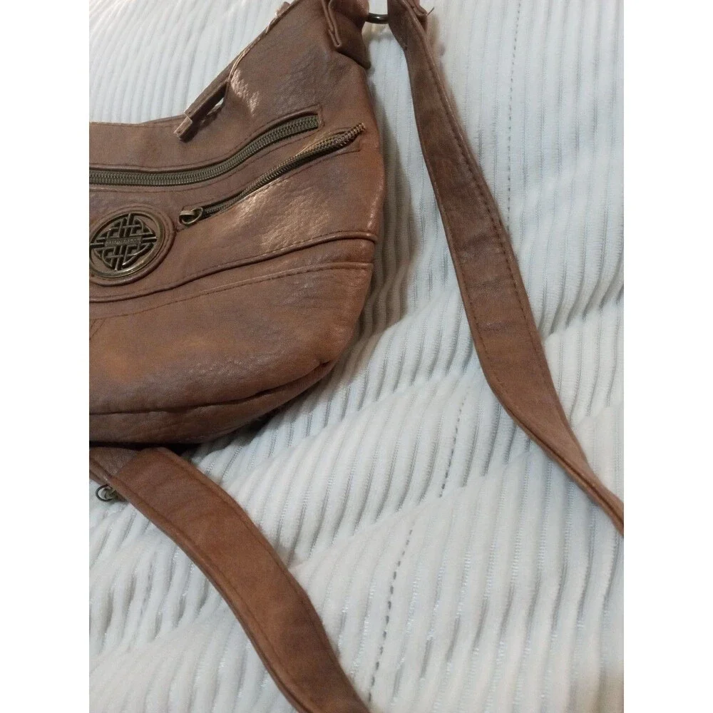 Stone Mountain Crossbody Purse Cognac – Zip Compartments...F-3